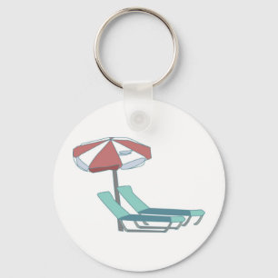 De Stoelen en de Paraplu van de pool Sleutelhanger