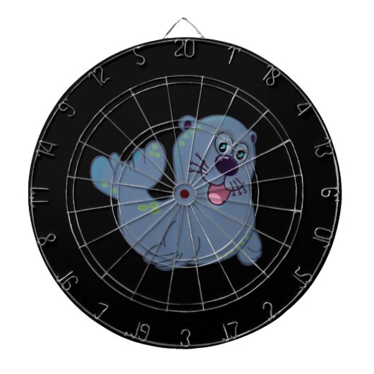 De stoffen afdichting bij Zazzle Mascot Logo Chara Dartbord (Voorkant)