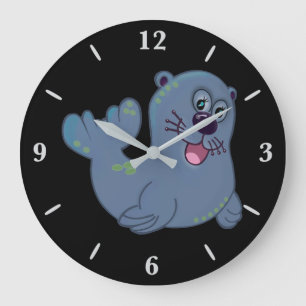 De stoffen afdichting bij Zazzle Mascot Logo Chara Grote Klok