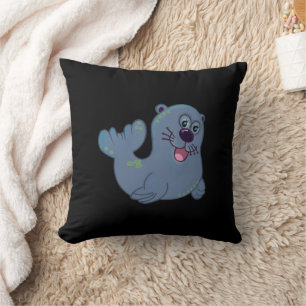De stoffen afdichting bij Zazzle Mascot Logo Chara Kussen