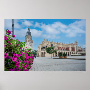 De stoffen hal op het centrale plein in Krakau, Po Poster