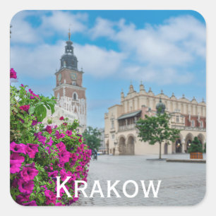 De stoffen hal op het centrale plein in Krakau, Po Vierkante Sticker