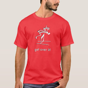 De stok met Sport Hurdler krijgt over het! Donkere T-shirt