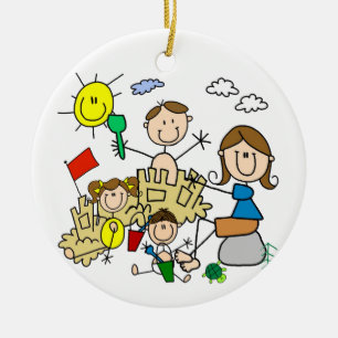 De stok stelt de Pret van het Strand van de Famili Keramisch Ornament