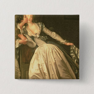 De Stolen Kiss, c.1788 Vierkante Button 5,1 Cm