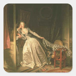 De Stolen Kiss, c.1788 Vierkante Sticker