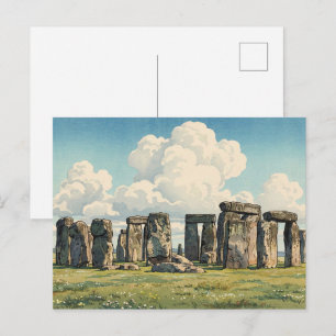 De Stonehenge Japanse Houtblokprint Briefkaart