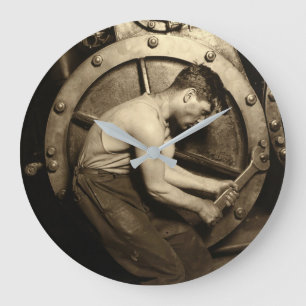 De stoomfitter van Lewis Hine Grote Klok
