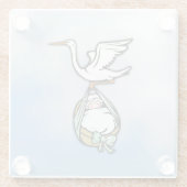 De storm draagt een babyjongen glazen onderzetter (Achterkant)