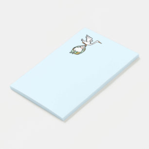 De storm draagt een babyjongen post-it® notes