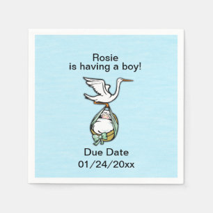 De storm draagt een babyjongen servet