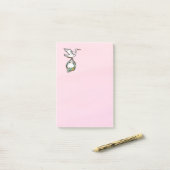 De storm draagt een babymeisje post-it® notes (Op bureau)