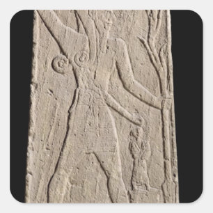 De storm-god Baal met een schroefdop Vierkante Sticker