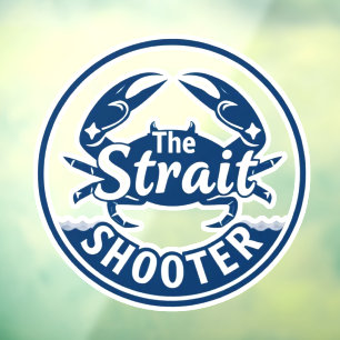 De Strait Shooter Coastal Crab Logo Ruitsticker Raamsticker
