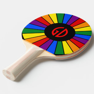 DE STRALEN VAN DE KNOOP VAN DE VLAG VAN DE REGENBO TAFELTENNISBATJE