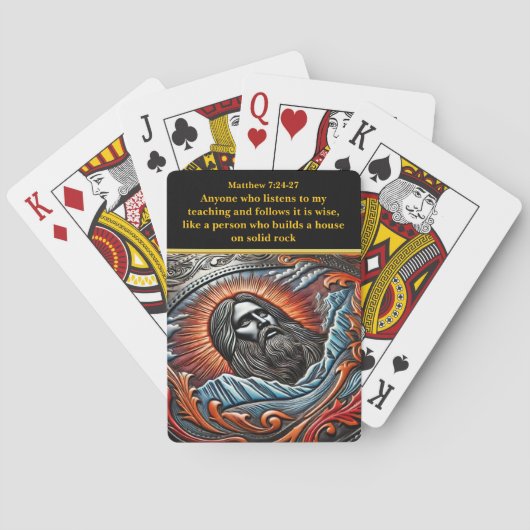 De stralende Christus over pieken Pokerkaarten (Achterkant)