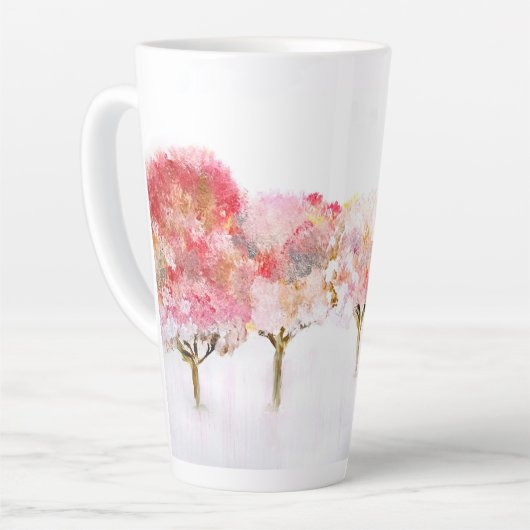 De stralende rode winter latte mok (Linkerhoek)