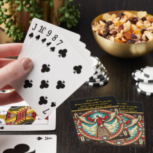 De stralende roep van Jezus naar de hemel Pokerkaarten