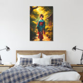 De straling van een kimono canvas afdruk (Insitu (Slaapkamer))