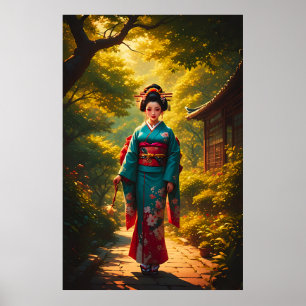 De straling van een kimono poster