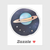De straling van Saturnus in de Waterverf Sticker (Vel)