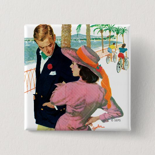 De strategie van de liefde vierkante button 5,1 cm (Voorkant)