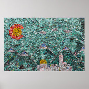 De straten van Denver collage 36x24 Poster