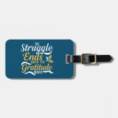 De Strijd Eindigt Wanneer De Dankbaarheid Begint Bagagelabel (Voorkant horizontaal)