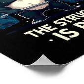 De strijd is echt grappig gym panda workout motief poster (Hoek)