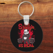 De strijd is echt grappig Panda Gym Bodybuilding Sleutelhanger (Voorkant)