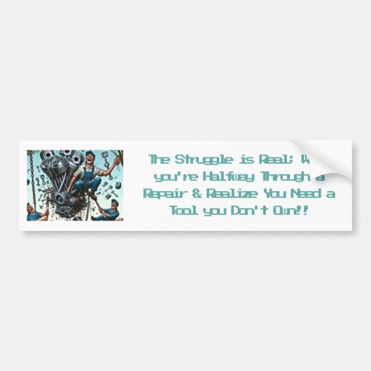 De strijd is echt; grappige Bumperstickers (Voorkant)