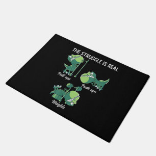 De Strijd is Echt Grappige Dinosaur T-Rex Gym Deurmat