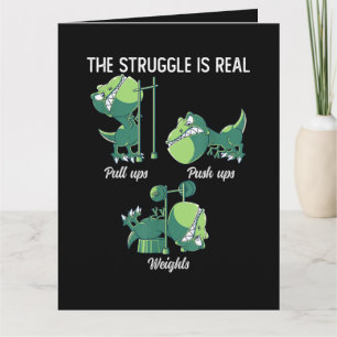 De Strijd is Echt Grappige Dinosaur T-Rex Gym Kaart