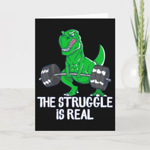 De Strijd Is Echt Grappige T-rex Sportzaal Workout Kaart