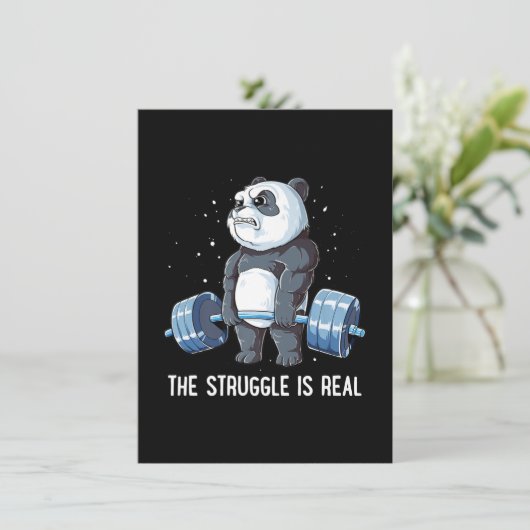 De strijd is echt Panda Weightlift Kaart (Staand voorkant)