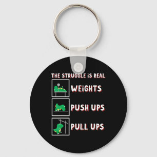 De Strijd Is Echte Dinosaur T-rex Fit Gewichtheffe Sleutelhanger