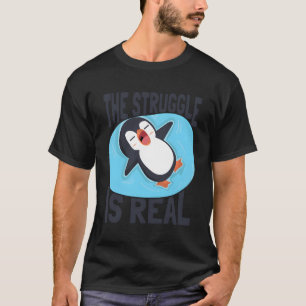 De strijd is een echte koningskeizer Zee-vogelping T-shirt