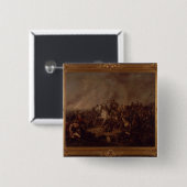 De strijd om Waterloo Vierkante Button 5,1 Cm (Voorkant /achterkant)