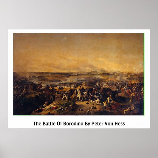 De strijd tegen Borodino door Peter von Hess Poster (Voorkant)