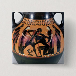 De strijd tegen de Minotaur Vierkante Button 5,1 Cm