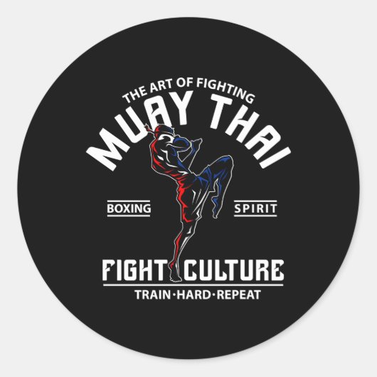 De strijd tegen Muay Thai Ronde Sticker (Voorkant)