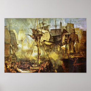 De strijd tegen Trafalgar door Steuerbordbesanwant Poster