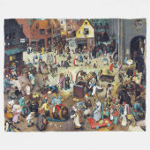 De strijd tussen Carnival en Lent, Bruegel Fleece Deken (Voorkant (Horizontaal))