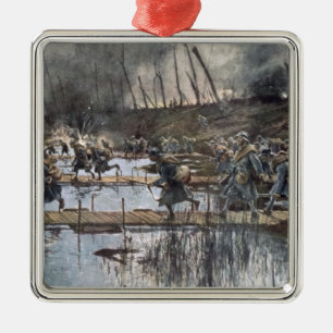 De strijd van de Yser in 1914 Metalen Ornament