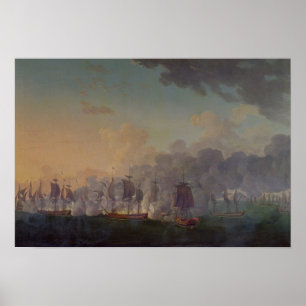 De strijd van Louisbourg op 21 juli 1781 Poster