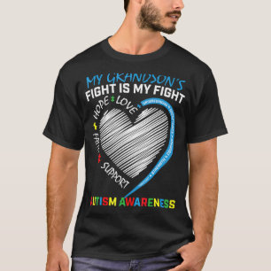 De strijd van mijn kleinzoon Blauw Autisme bewustz T-shirt