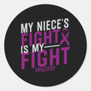 De strijd van mijn nichtje is mijn strijd Epilepsi Ronde Sticker