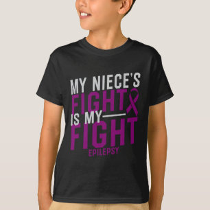 De strijd van mijn nichtje is mijn strijd Epilepsi T-shirt