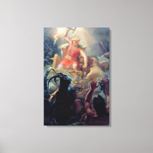 De strijd van Thor met de reuzen Mårten Winge Canvas Afdruk