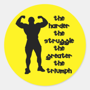de strijd wordt nog erger en de triomf wordt nog g ronde sticker